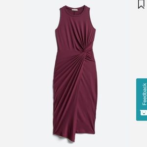 Deep red/deep purple midi dress.